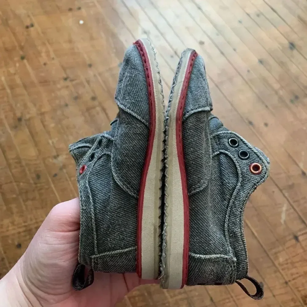 Tom’s toddler 8 worn denim dapper slip on shoes